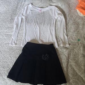 Justice white shirt and black no brand skirt  10